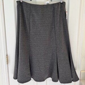 NY Collection Grey Midi Flare Skirt – Size L | NWT